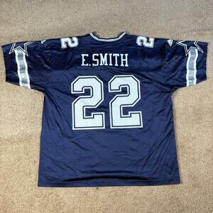 Vintage 90s Adidas Dallas Cowboys Emmitt Smith #22 Blue Jersey Men’s Sz 2XL